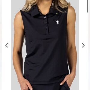 WILLIAM MURRAY GOLF MURRAY CLASSIC SLEEVELESS POLO BLACK XL NWT‎ in packaging
